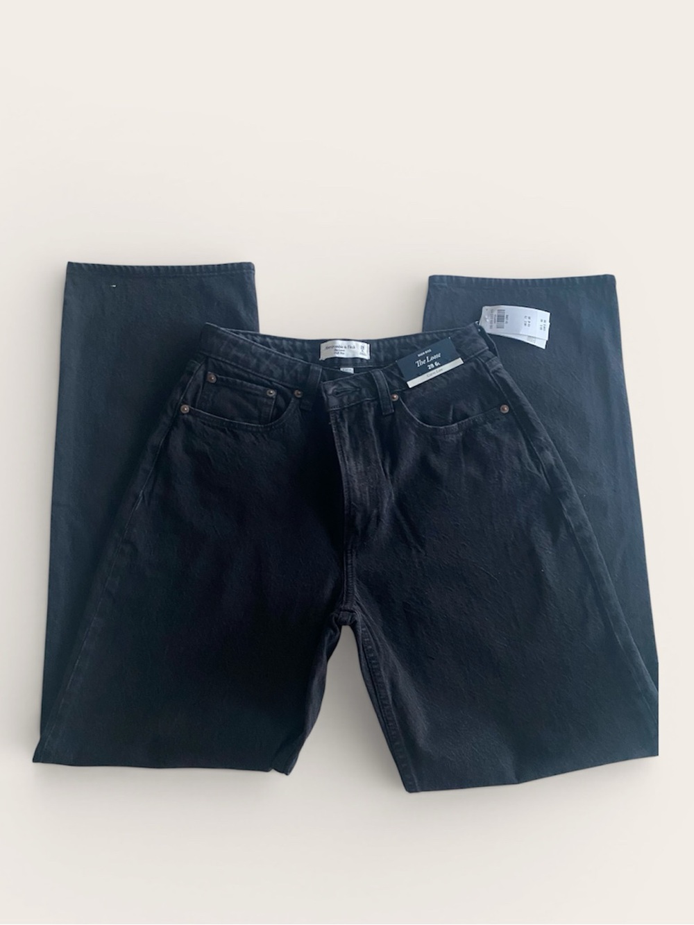 Abercrombie & Fitch The Loose High Rise Jeans - Tall, Black Wash